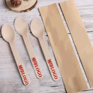 140mm Individually Wrapped Wooden Spoons - Hygienic, Biodegradable Catering Cutlery (Copy)