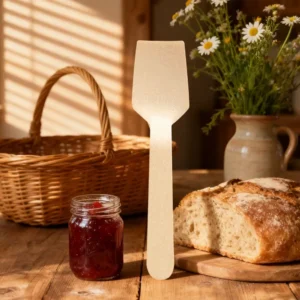 95mm Disposable Biodegradable Wooden Spoon - Natural Birchwood Mini Scoop