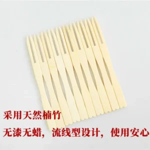 Disposable Bamboo Fruit Forks - Food-Grade & Kid-Friendly Dessert Picks 01