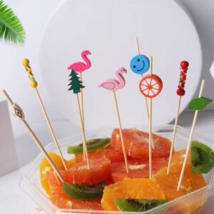 Creative Artistic Bamboo Picks - Decorative Skewers for Cocktails, Burgers & Appetizers
